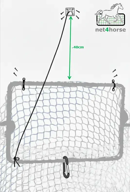 Net4Horse framed hay nets ready for use